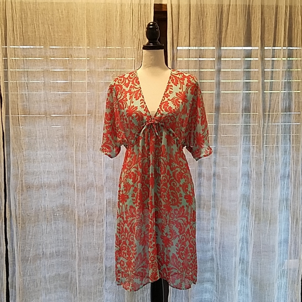 Tommy Bahama Tunic Coral & Teal